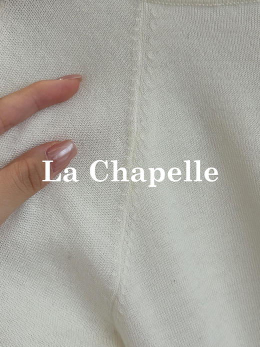 会员福利【性感斜肩+绵羊毛】拉夏贝尔/La Chapelle不规则设计感斜肩开衩气质长袖针织衫超高性价比 商品图7