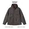 SDSA男士秋冬新款痞帅男装美式撞色格子拼接连帽衬衫宽松时尚衬衣 商品缩略图0