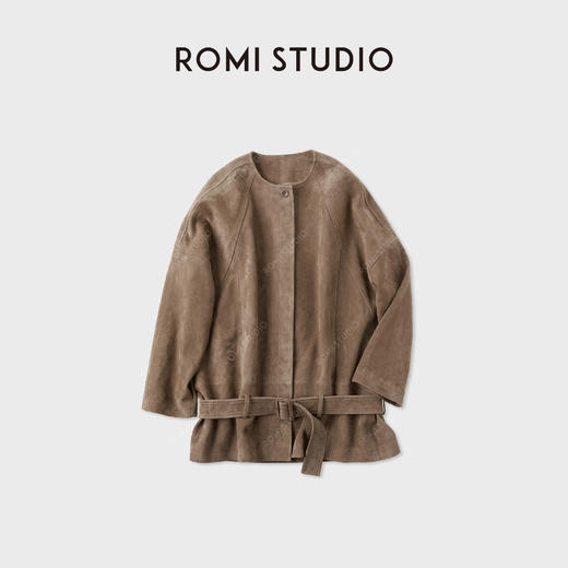 ROMI STUDIO“Vintage”肯尼亚进口头层 羊反绒廓形皮衣 RWCAWE5143 商品图3