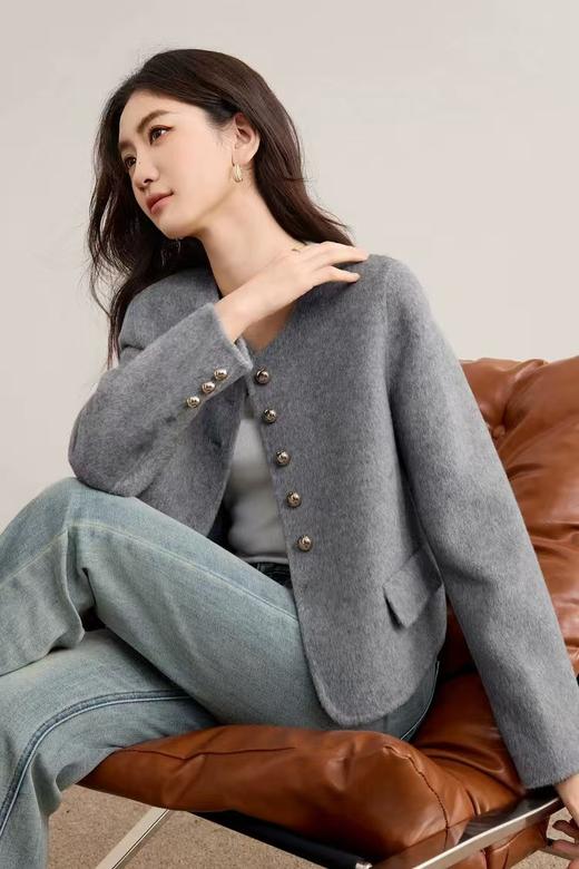 100%双面羊毛孙俪同款短款大衣外套 商品图1