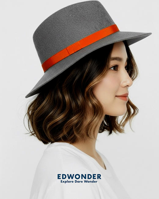 灰色羊毛爵士帽复古Fedora帽时尚百搭 商品图1