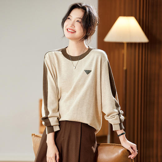 CC SD2610圆领撞色打底衫针织衫上衣 商品图3