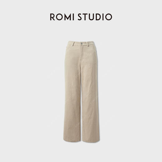 ROMI STUDIO“英式复古”灯芯绒纹理舒适宽松高腰休闲裤 RWCAXU5154 商品图0