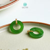 D18K和田玉吊坠-碧玉果绿甜甜圈约18 商品缩略图0