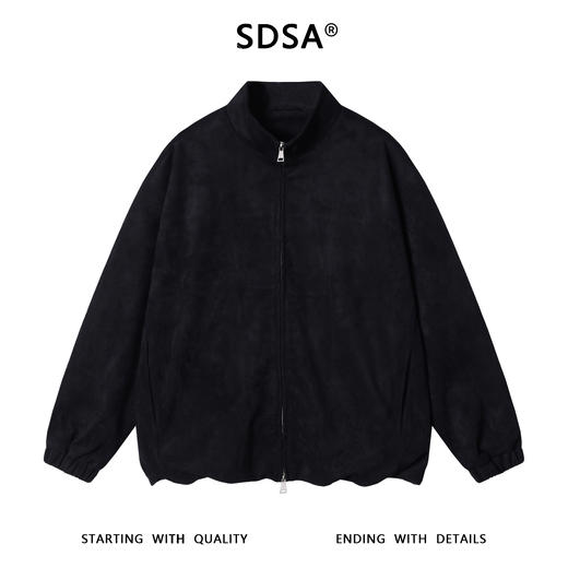 WT245SDSA男士秋冬新款痞帅男装潮牌松紧纯色拉链立领卫衣百搭开衫外套 商品图1