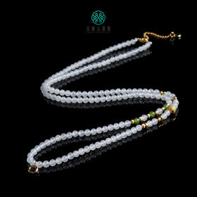 D和田玉项链-小米圆珠项链约4