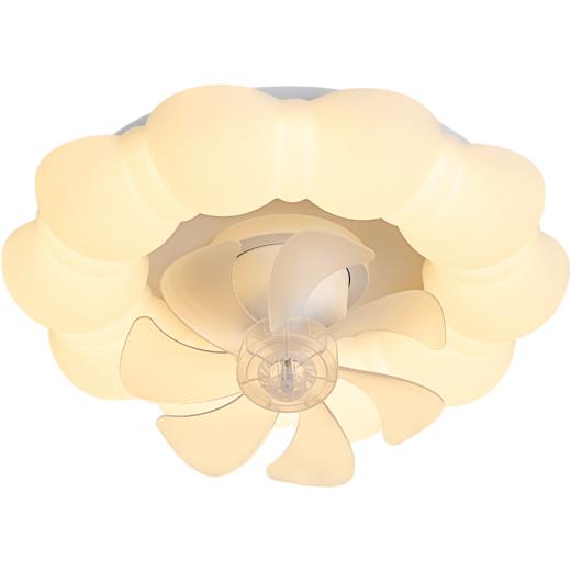 欧普（OPPLE）25新吸顶风扇灯全光谱奶油风静音变频电扇一体遥控餐厅灯卧室灯风华 商品图5