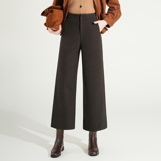 QYM 5287-Y时髦直筒裤羊毛厚实休闲裤宽松阔腿裤 商品图0