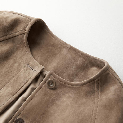 ROMI STUDIO“Vintage”肯尼亚进口头层 羊反绒廓形皮衣 RWCAWE5143 商品图4