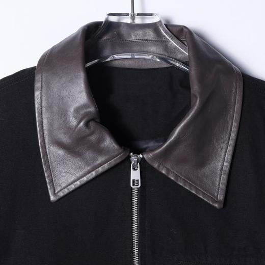 B2571SDSA男士秋冬新款痞帅男装美式拉链口袋拼皮翻领夹克百搭宽松外套 商品图2