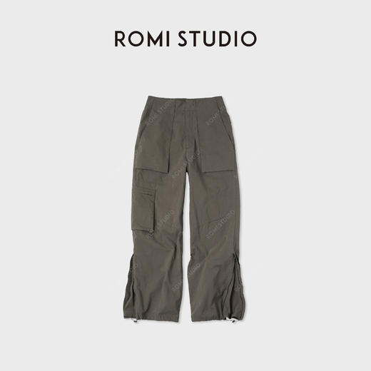 ROMI STUDIO“美式复古”多口袋做旧褶皱直筒工装长裤RWCAXU6304 商品图1
