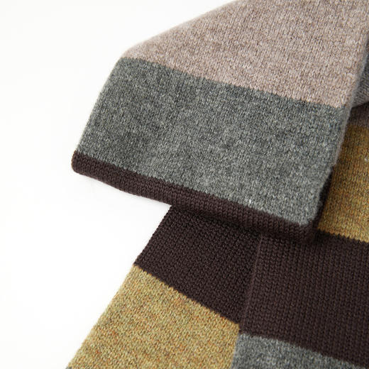 ROMI STUDIO“轻盈保暖”牦牛绒羊毛 双层撞色条纹围巾RWCWPZ6526 商品图4