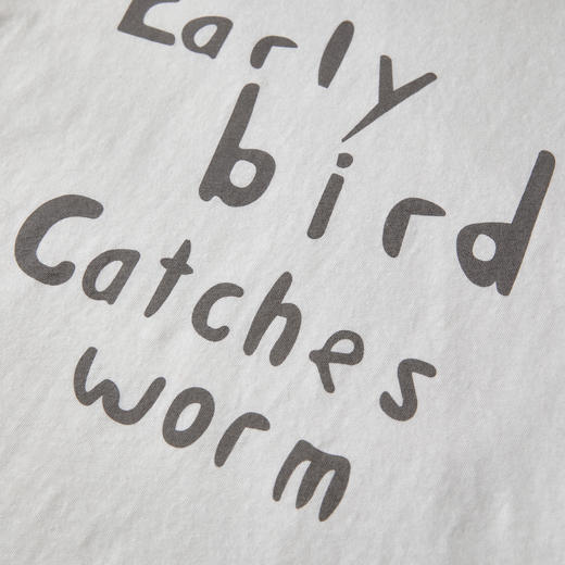 ROMI STUDIO100%长绒棉雪花平纹 宽松字母印花短袖T恤RWCAS66536 商品图3