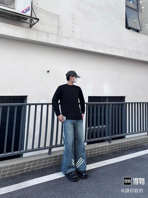 爱ma仕纯色简约打底长袖上衣（波哥直播间穿XL很宽松！正常波哥穿M收身版型！） 商品图4