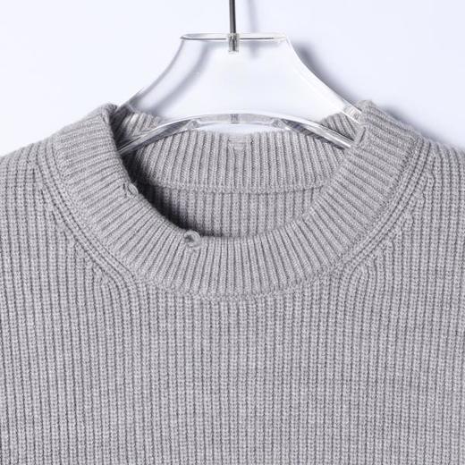 82519SDSA男士秋冬新款痞帅男装韩版纯色勾破圆领针织衫简约百搭毛衣 商品图2