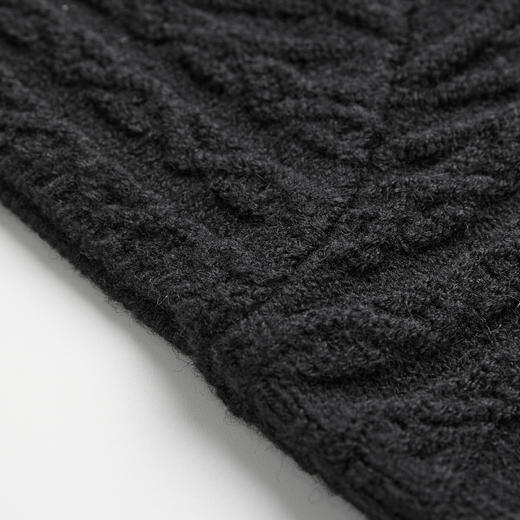 ROMI STUDIO“秘语”羊驼羊毛一字荡领毛织麻花气质上衣RWCAST4746 商品图3