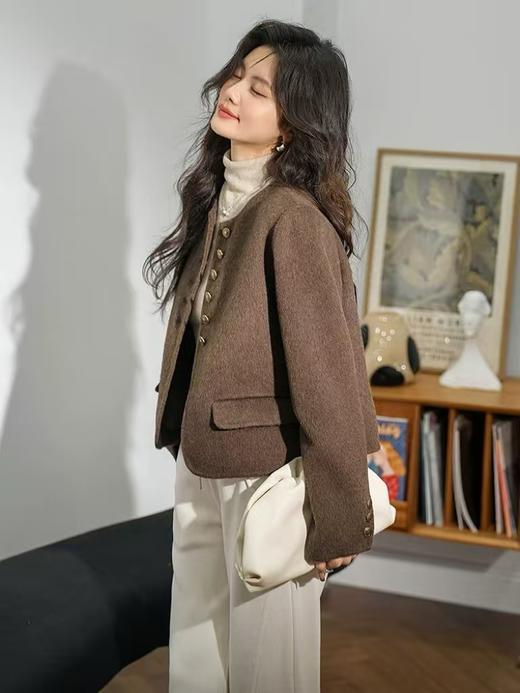 100%双面羊毛孙俪同款短款大衣外套 商品图3