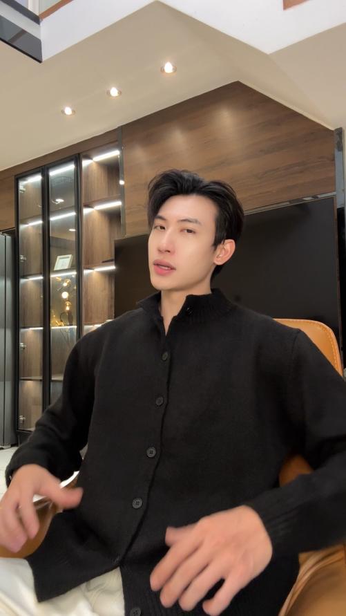 28868SDSA男士秋冬新款痞帅男装潮牌纯色纽扣开衫针织衫百搭圆领毛衣 商品图0