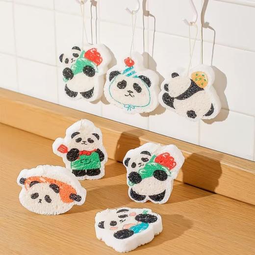 4楼Eubelle欧蓓 川岛屋熊猫洗碗海绵擦木浆棉洗碗棉 厨房刷碗神器 活动价：26.3-52.8元 商品图0