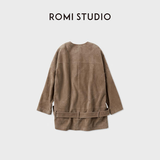 ROMI STUDIO“Vintage”肯尼亚进口头层 羊反绒廓形皮衣 RWCAWE5143 商品图2