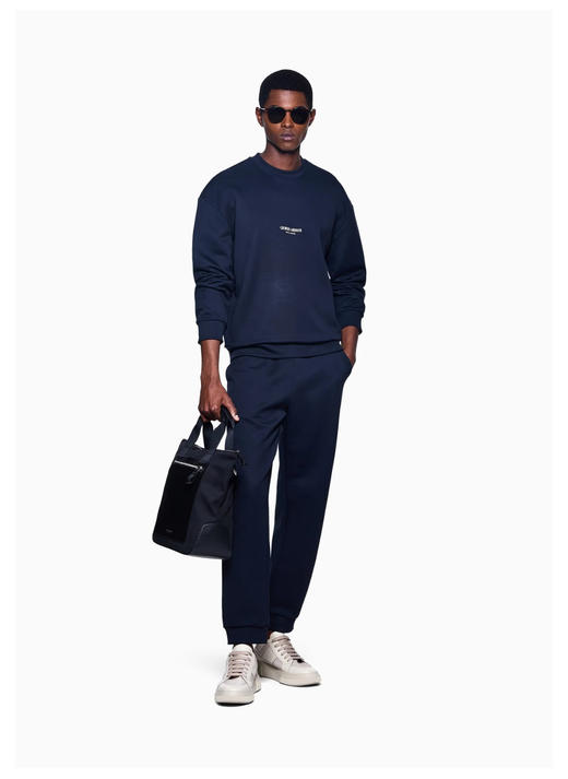 G.@ 小标字母 丝光提纹双面圆领套头 WY918 商品图1