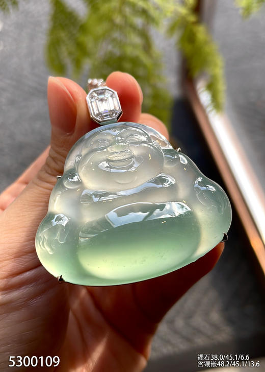 高冰种飘翠木那佛公吊坠【5300109】具体价格微信咨询 商品图1