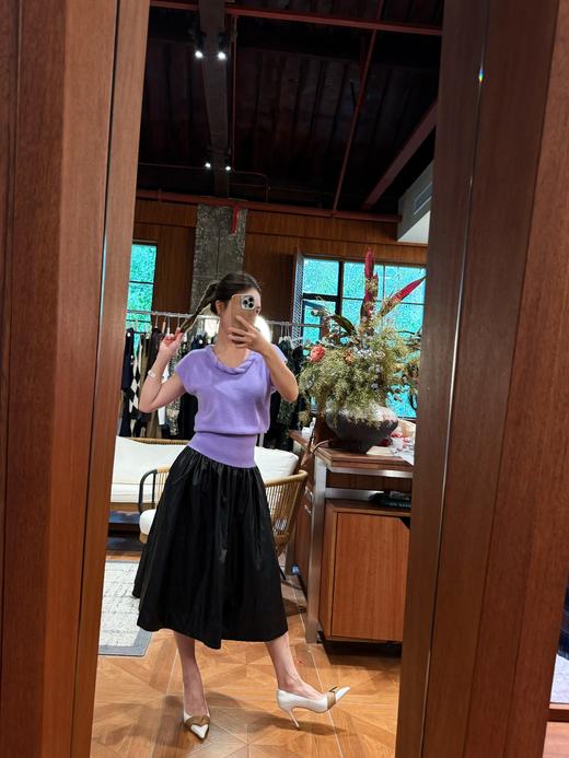 PIAN AI冷小姐# 编织领羊毛2色短袖毛衣 商品图2