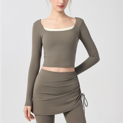 【新款】带胸垫瑜伽长袖女外穿裸感防震撞色美背长袖BMMZ-399 商品图2
