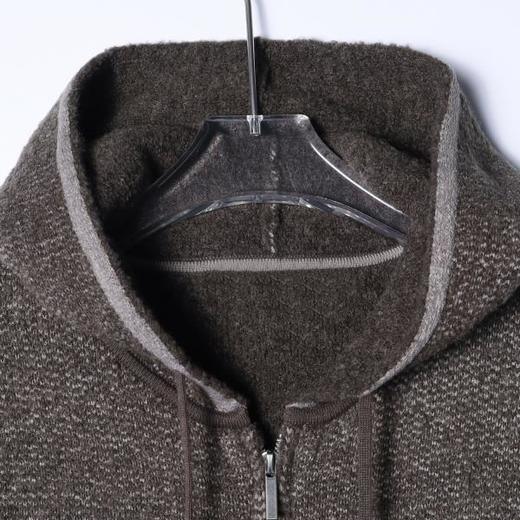 SDSA秋冬新款痞帅男装复古撞色抽绳拉链连帽针织衫百搭慵懒风毛衣 商品图1