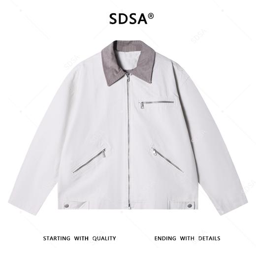 B2571SDSA男士秋冬新款痞帅男装美式拉链口袋拼皮翻领夹克百搭宽松外套 商品图1