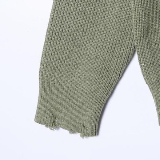 82519SDSA男士秋冬新款痞帅男装韩版纯色勾破圆领针织衫简约百搭毛衣 商品图4