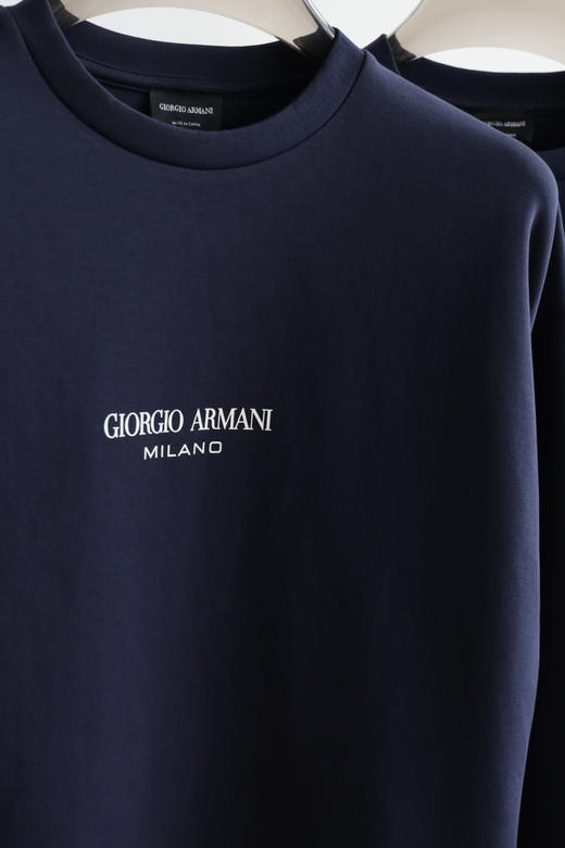 G.@ 小标字母 丝光提纹双面圆领套头 WY918 商品图4