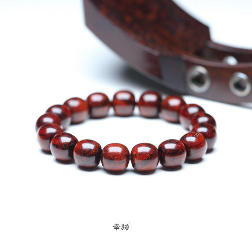 【青山特惠】琴料 12*13mm360度鱼鳞多金星半满火焰纹小叶紫檀手串 t12 商品图0