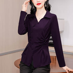 KQL A83N3184不规则衬衫气质修身显瘦上衣