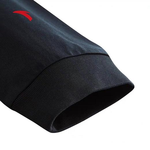 XY|安踏套头卫衣男冬季新款美式宽松简约黑色纯棉圆领上衣152431404 商品图2