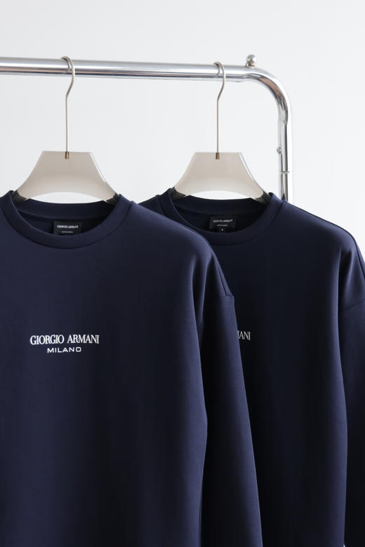 G.@ 小标字母 丝光提纹双面圆领套头 WY918 商品图3