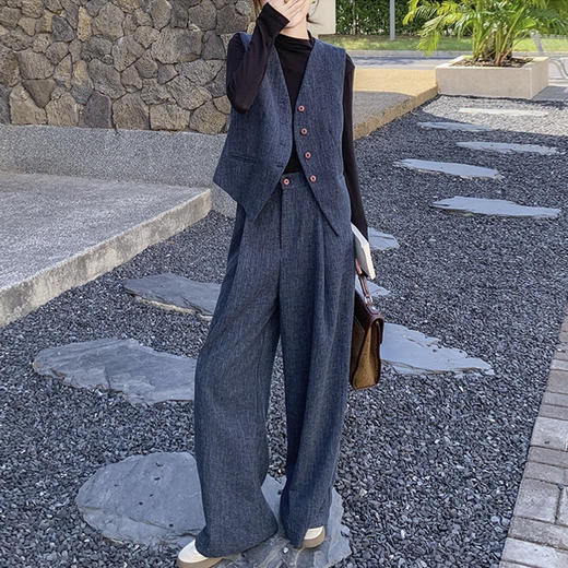 裁缝学苑AQ552新款V领马甲纸样阔腿裤套装女装裤子打版裁剪图纸 商品图5