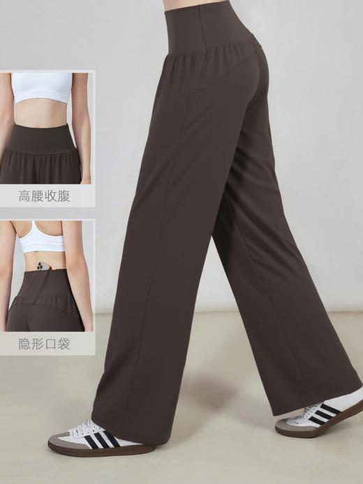 【新款】加绒宽松女高腰显瘦直筒阔腿裤休闲透气健身瑜伽长裤AD53006 商品图1