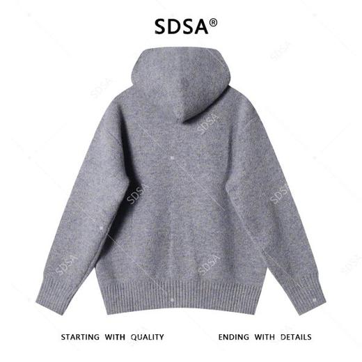 5933SDSA秋冬新款痞帅男装潮牌扎染拉链连帽毛衣外套百搭简约针织衫 商品图5