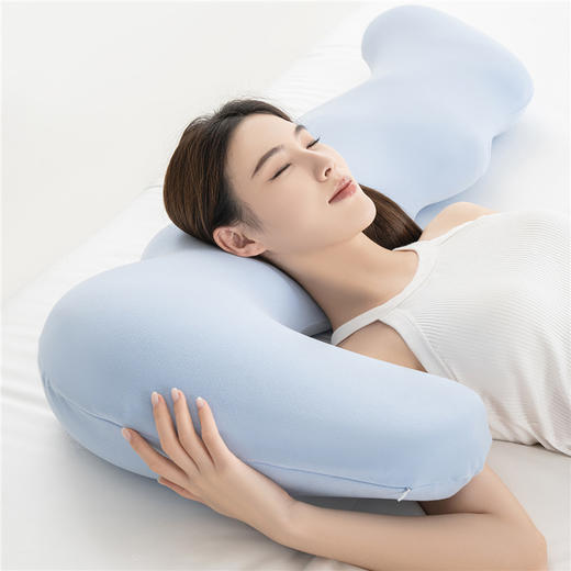 【品牌直发】加倍生活 全新升级德绒海马记忆棉睡觉长抱枕头 孕妇枕长条波浪抱枕芯 外套可水洗 商品图2