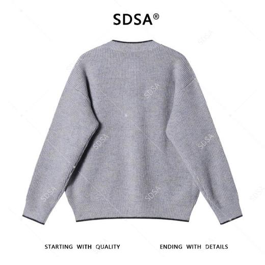 3302SDSA男士秋冬新款痞帅男装极简风半纽扣圆领毛衣慵懒风套头针织衫 商品图5