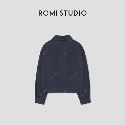 ROMI STUDIO“美式复古”棉锦混纺挺括撞色做旧短款外套RW24LWY1188【现货】 商品图1