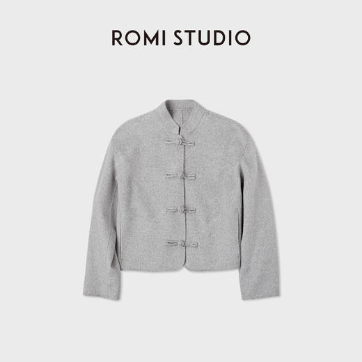 ROMI STUDIO“中式老钱”羊绒羊毛双面呢立领盘扣短外套 RWCWWJ5387 商品图3