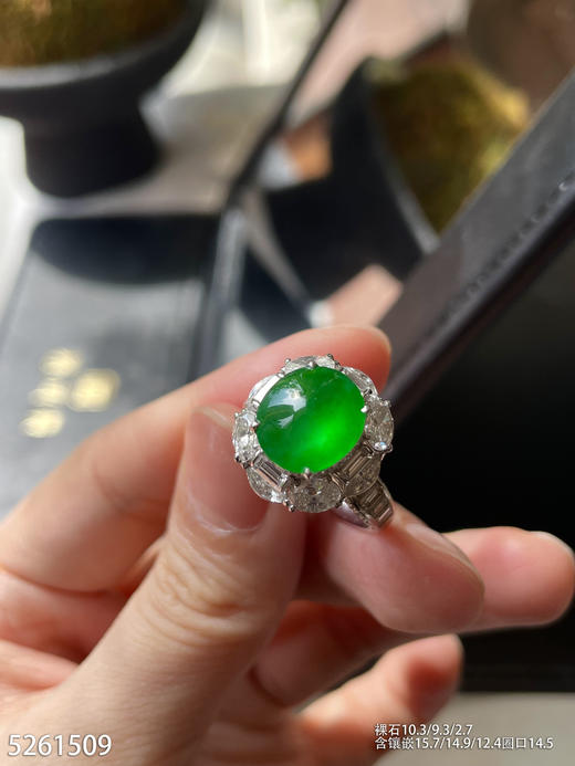 玻璃种黄阳绿蛋戒指【5261509】具体价格微信咨询 商品图2