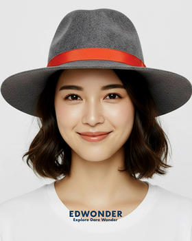 灰色羊毛爵士帽复古Fedora帽时尚百搭