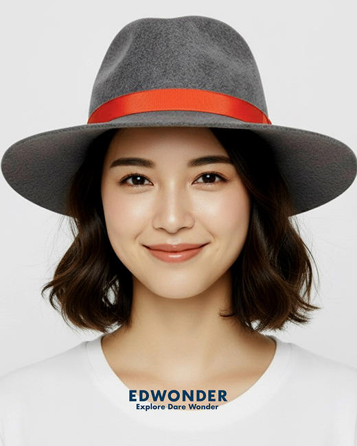 灰色羊毛爵士帽复古Fedora帽时尚百搭 商品图0