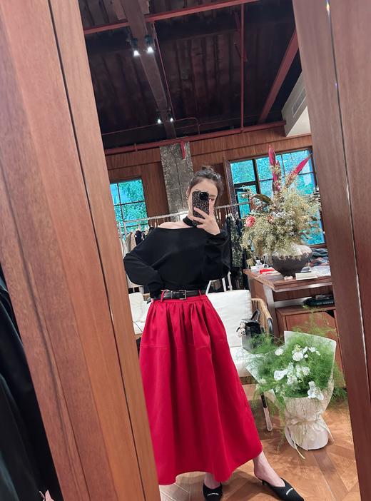 PIAN AI冷小姐# 红色大摆半裙 商品图0