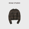 ROMI STUDIO“简约复古”100绵羊毛提花撞色圆领套头毛衫RWCAST6044 商品缩略图1