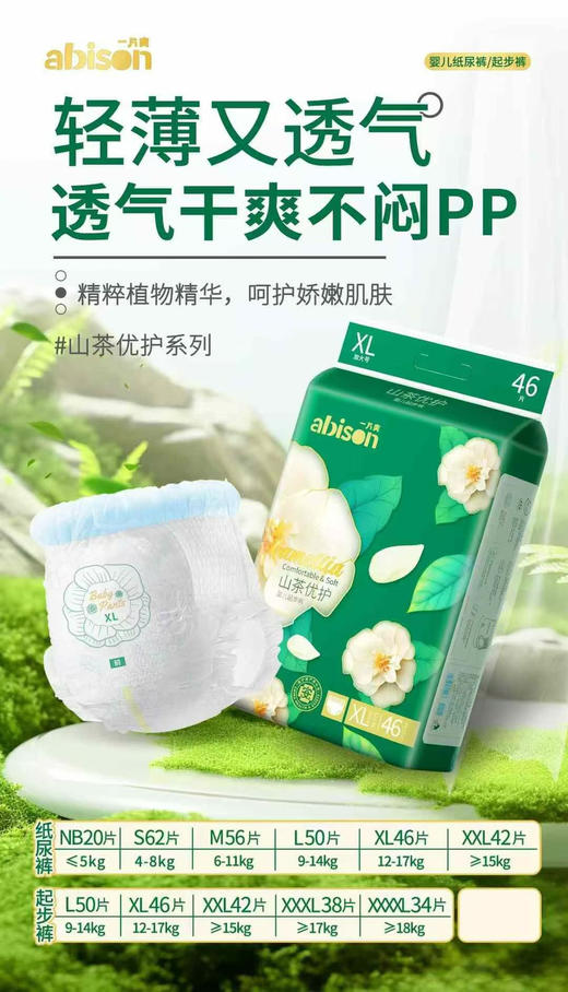 一片爽山茶优护尿裤+拉拉裤一包58元，通过国家【医护级产品认证品质】
试用价：两包110元；
成件价：即6包315元；
惊爆价：10包499元
【初生20片17元，活动三包50元】 商品图4