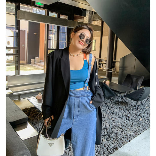 撞色肩带拼接小背心 商品图2